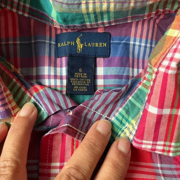 Ralph Lauren Boys Button up Shirt Cotton SZ 6 - Picture 3 of 4